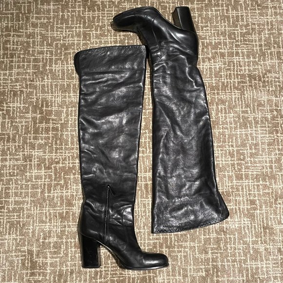 Prada Over the Knee Leather Boots - Picture 1 of 15